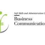 Business Communication course banner with logo and text: "Soft Skills and Administration Courses, Business Communication