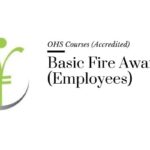 Course banner for “Basic Fire Awareness (Employees)” under OHS Courses for SHEQ INTEGRATED TRAINING