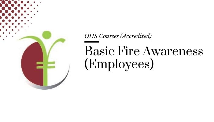 Course banner for “Basic Fire Awareness (Employees)” under OHS Courses for SHEQ INTEGRATED TRAINING