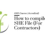 Course banner for “How to compile a SHE File (For Contractors)” under OHS Courses for SHEQ INTEGRATED TRAINING