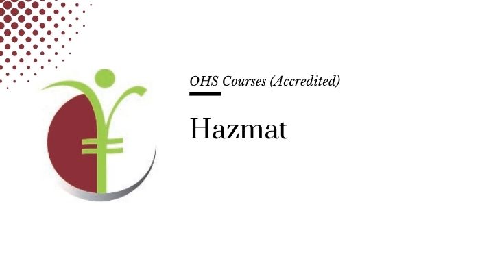 Hazmat training course graphic with company logo for SHEQ INTEGRATED TRAINING.