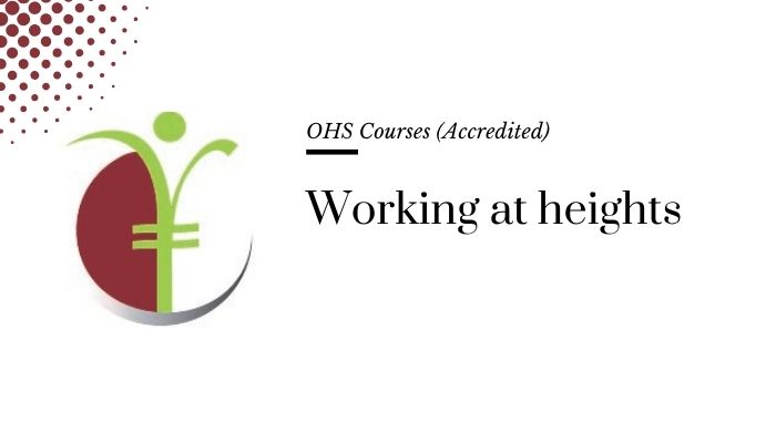 Course banner for “Working at heights” under OHS Courses for SHEQ INTEGRATED TRAINING