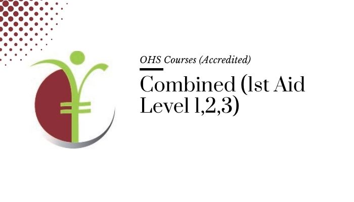 Course banner for “Combined (1st Aid Level 1, 2, 3)” under OHS Courses for SHEQ INTEGRATED TRAINING