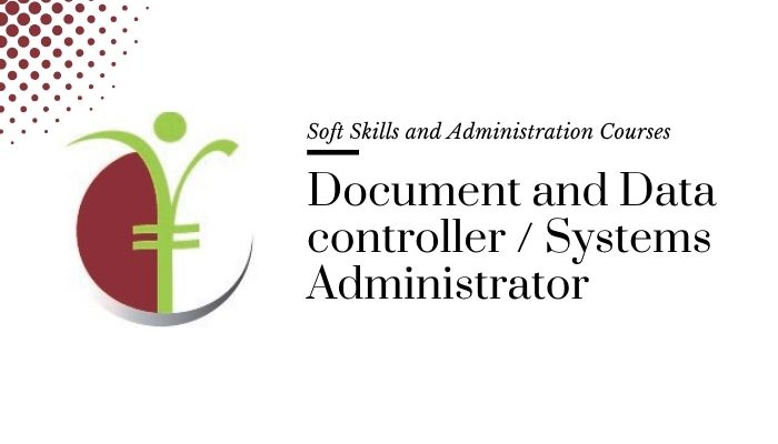 Course banner for “Document and Data controller / Systems Administrator” under Soft Skills and Administration Courses